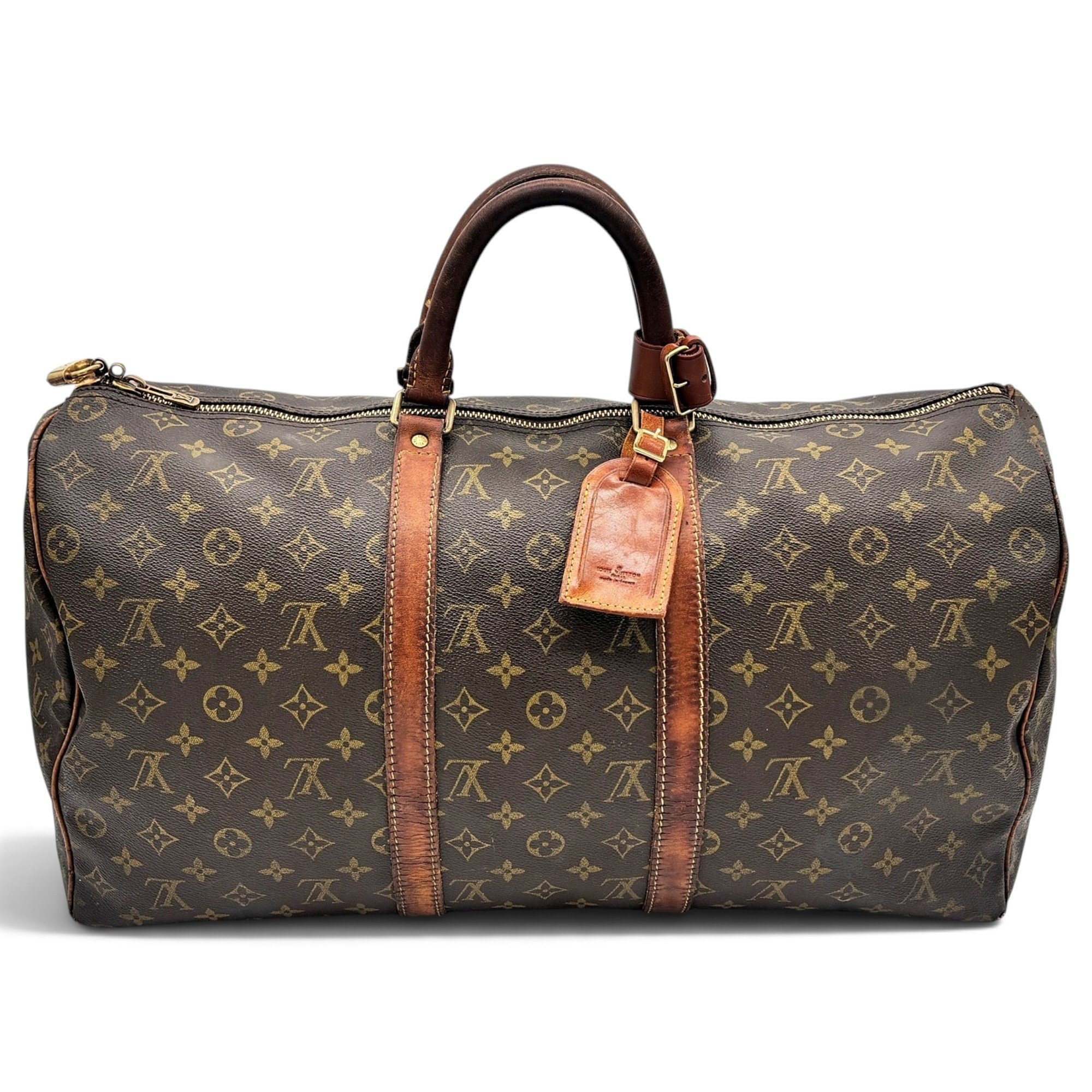 Keepall leather travel bag