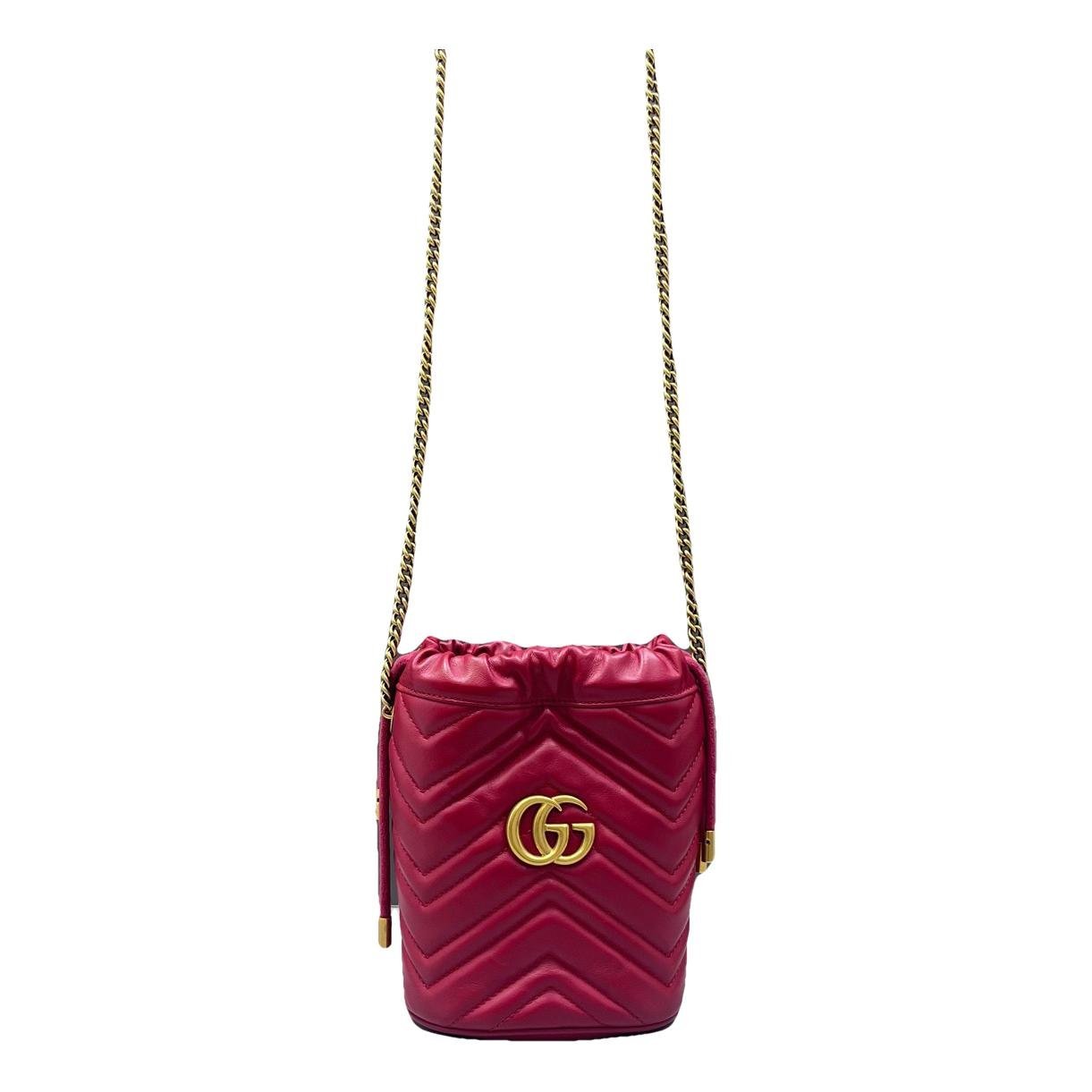 GG Marmont Chain Bucket leather crossbody bag