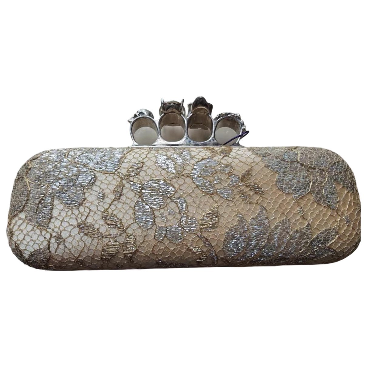 Knuckle leather clutch bag