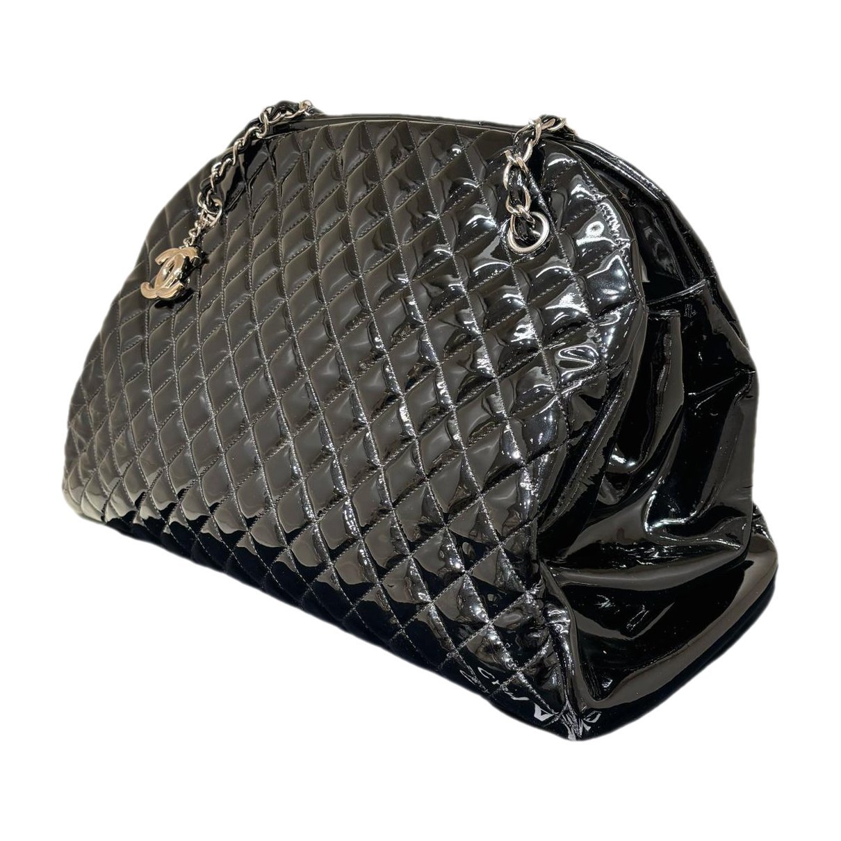 Bowling Bag patent leather handbag