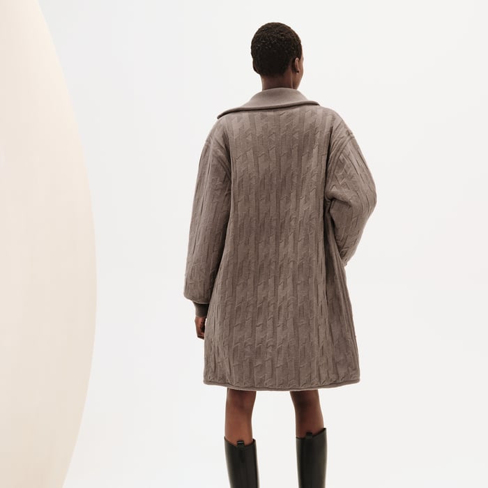 "H" Zipped Quilted Coat