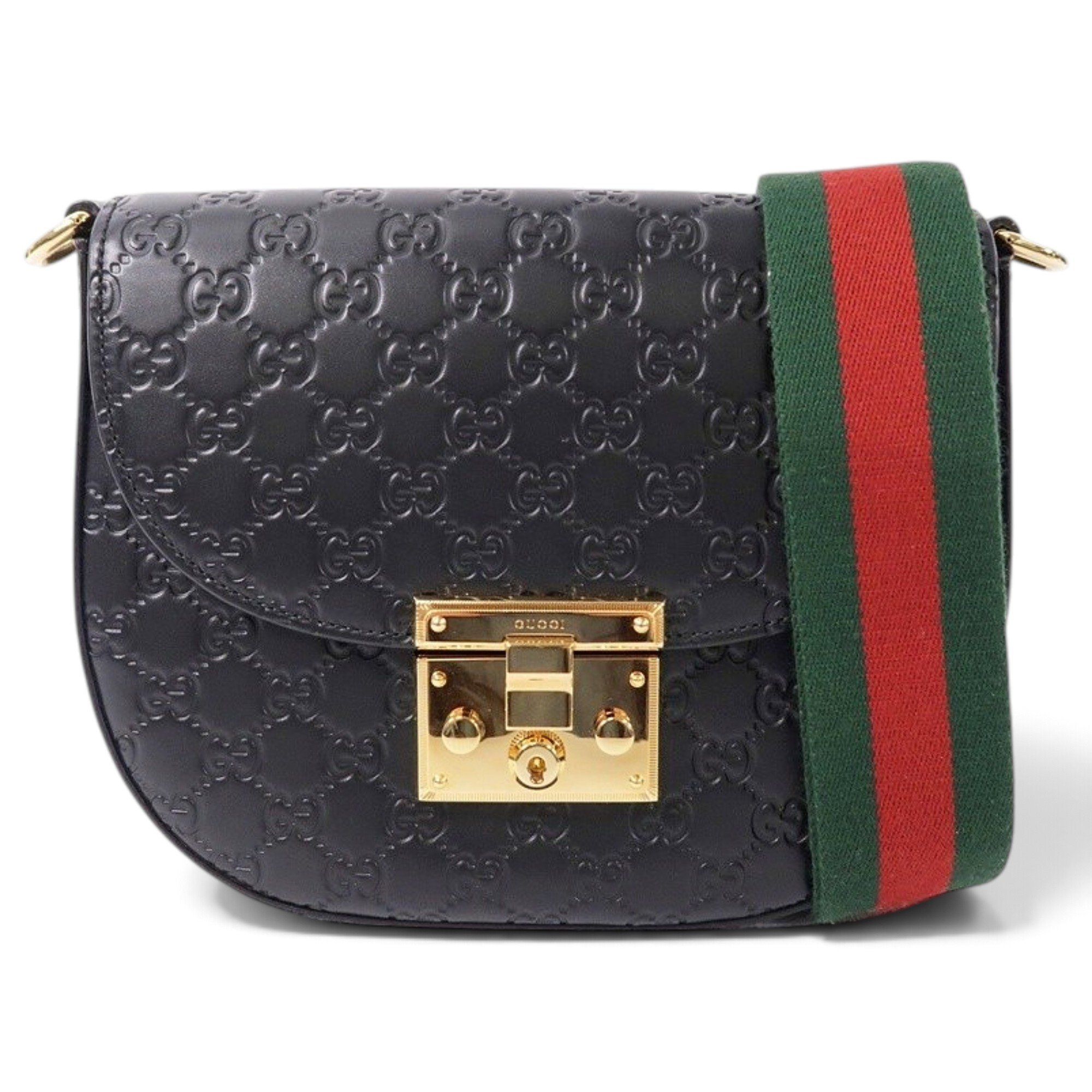 Padlock leather handbag