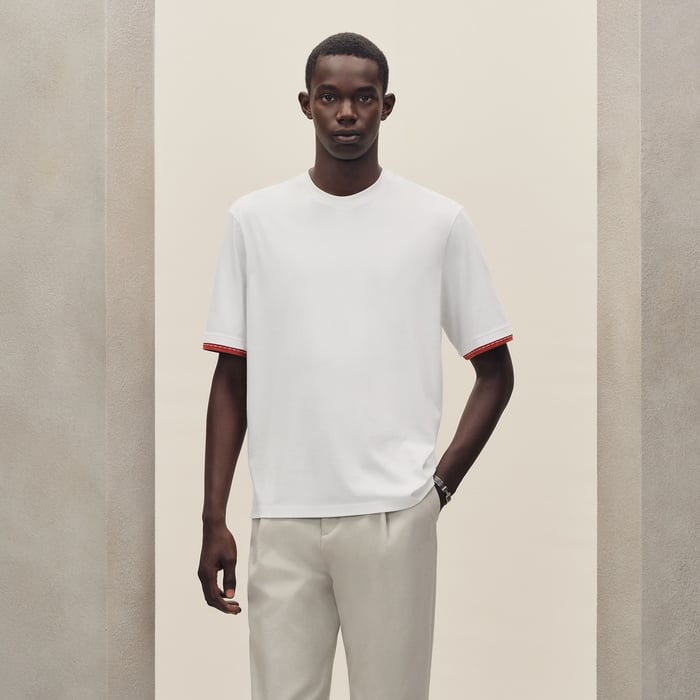 Blanc T-shirt With "Sellier" Detail