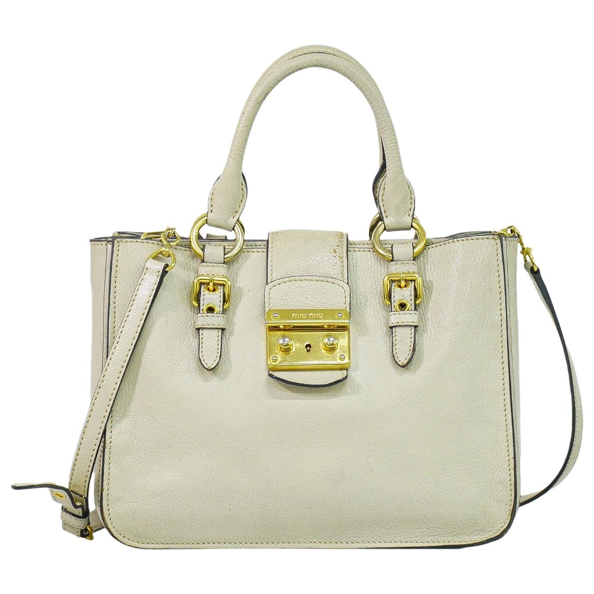 Madras leather tote