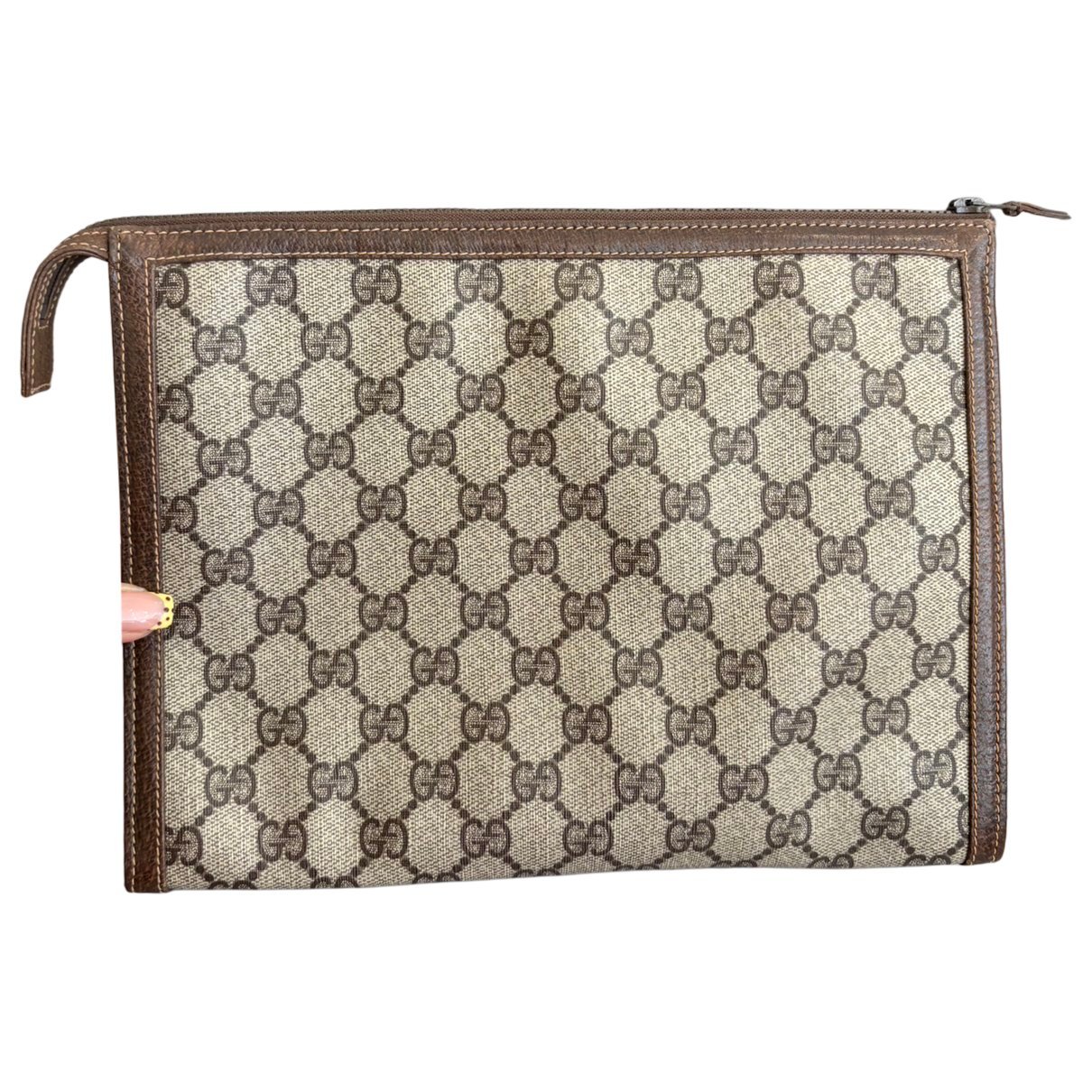 Leather clutch bag