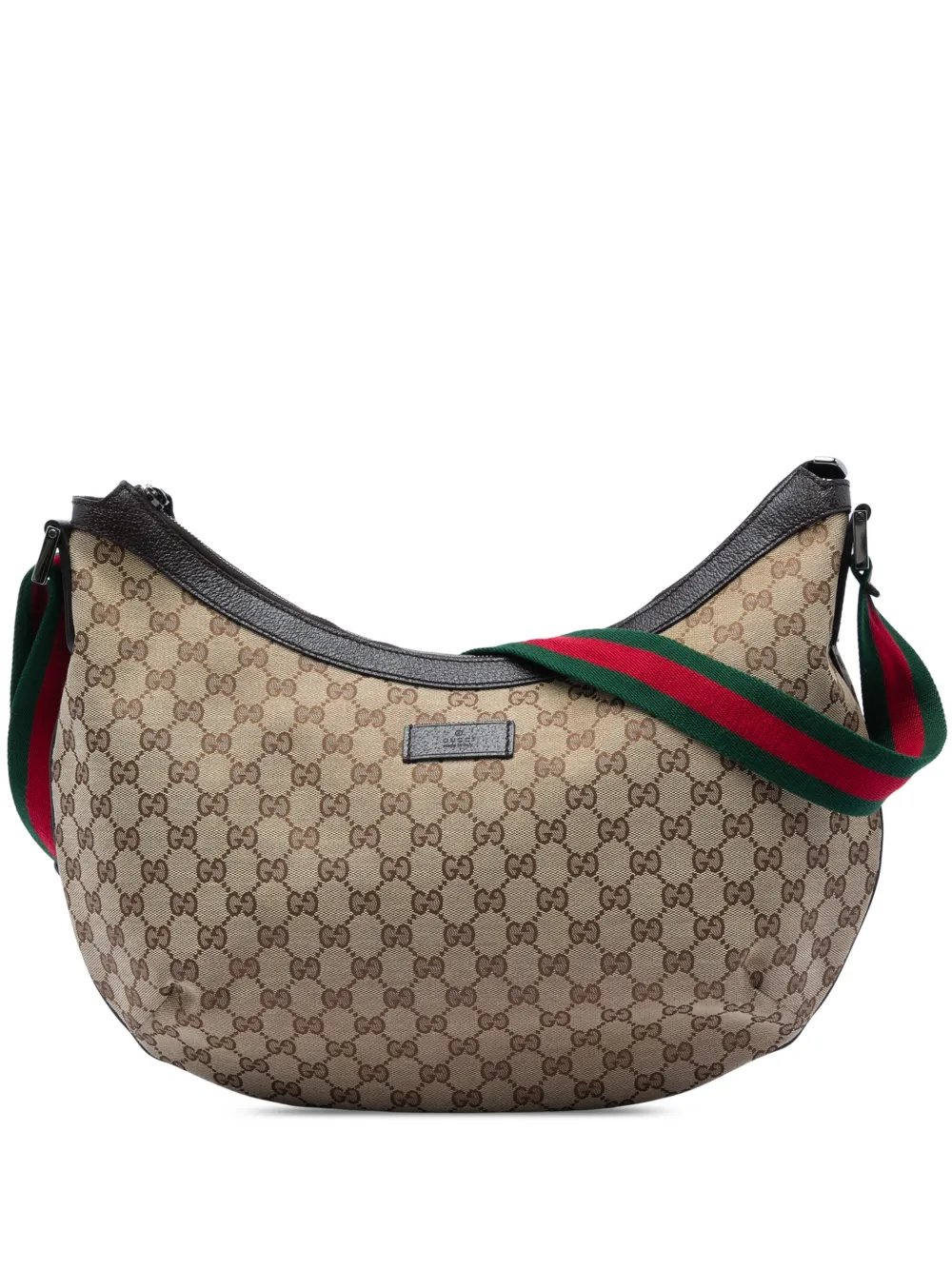 2016-2026 GG Canvas Web Half Moon crossbody bag