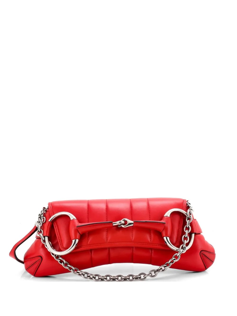 Horsebit Chain Shoulder Bag Vertical Quilted Leather Medium clutch bag