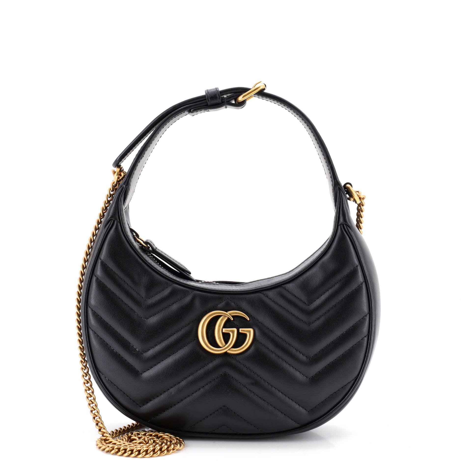 GG Marmont Half Moon Hobo Matelasse Leather Mini