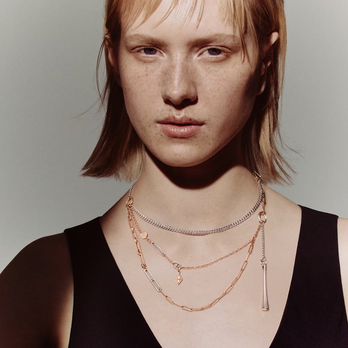 Sans Coloris Mix and H Necklace, Large Model