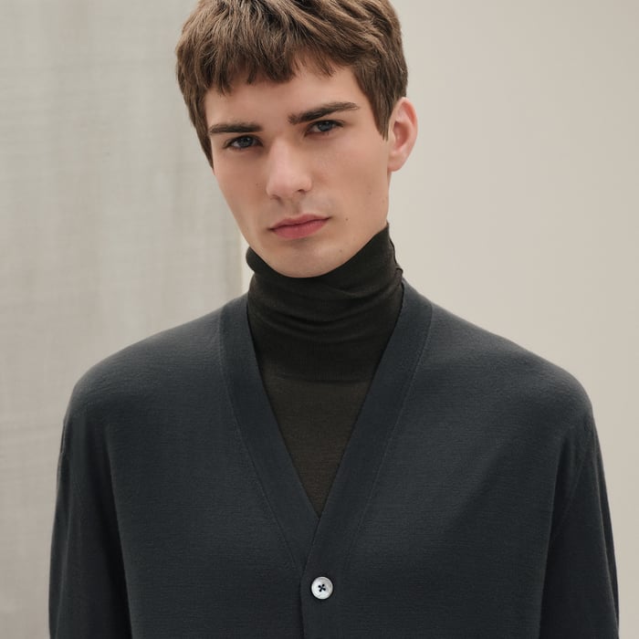 Vert Chrome "Detail H" Buttoned Cardigan