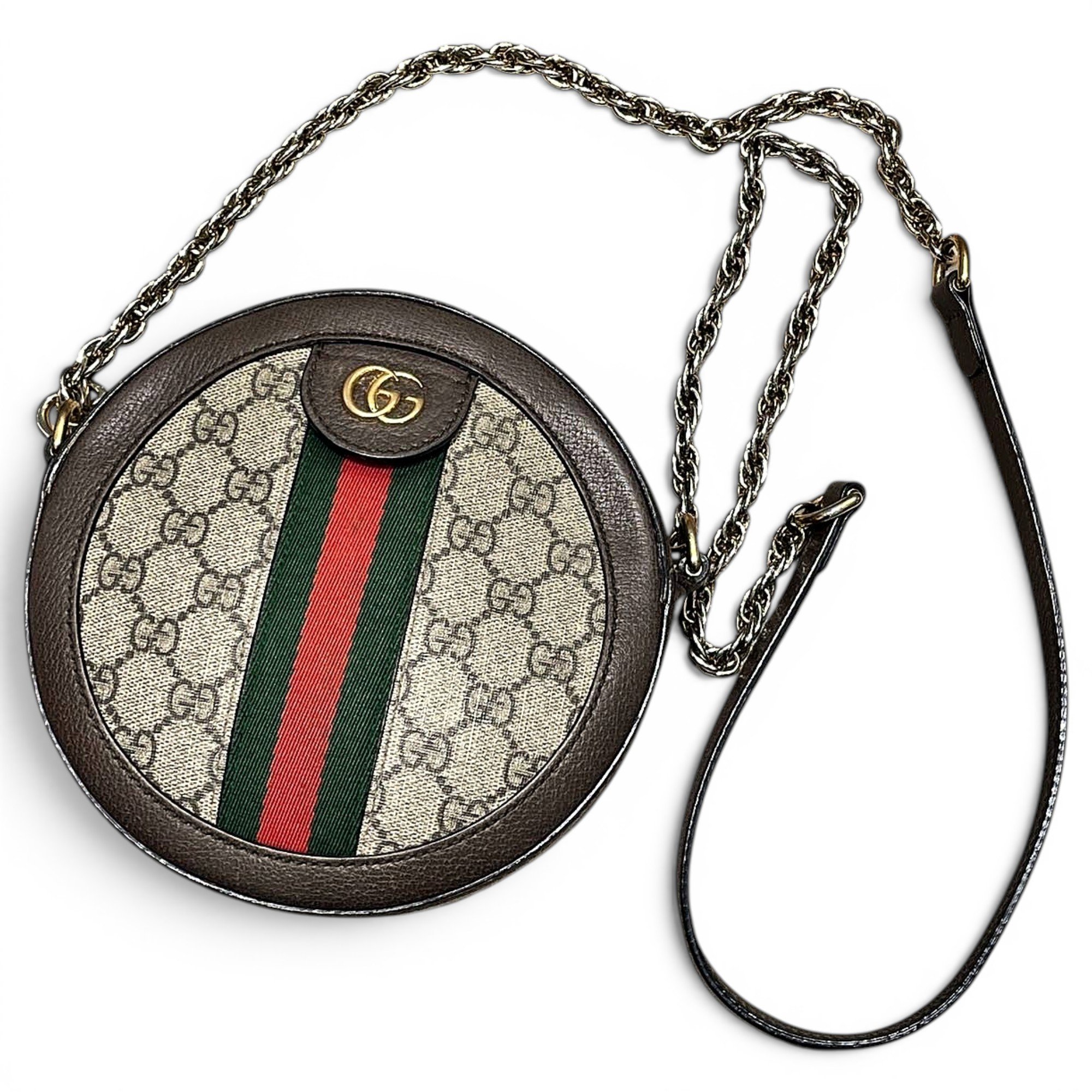 Ophidia Round cloth crossbody bag