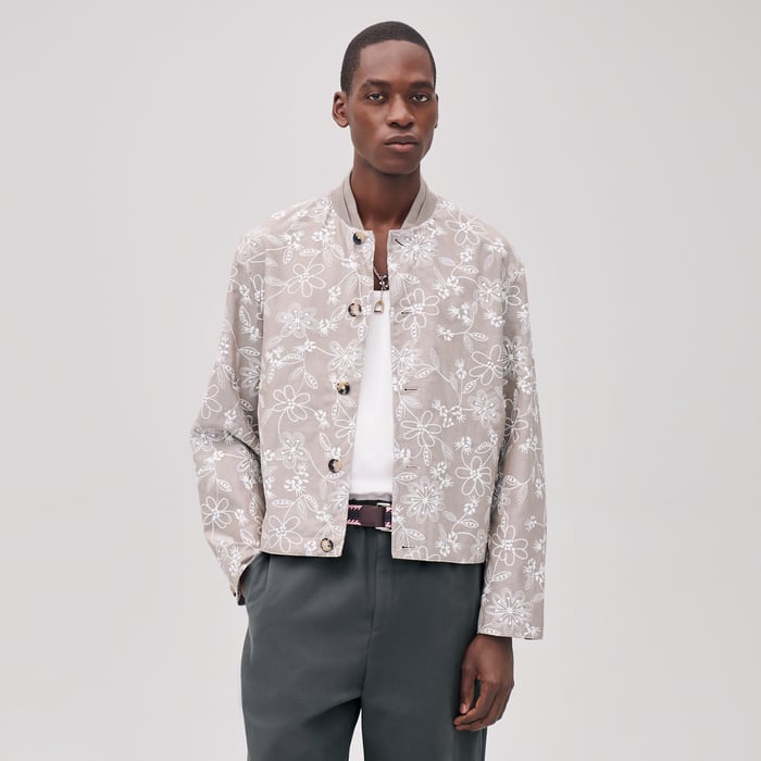 Sable "Fleurs Technique" Rib-trim Jacket