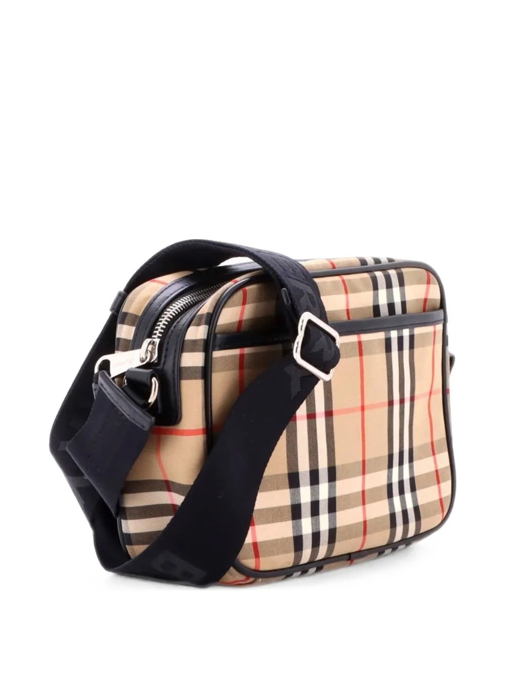 Front Pocket Vintage Check Canvas crossbody bag