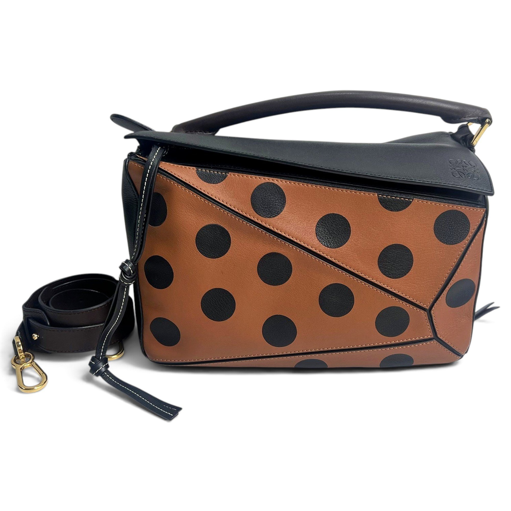Puzzle leather handbag