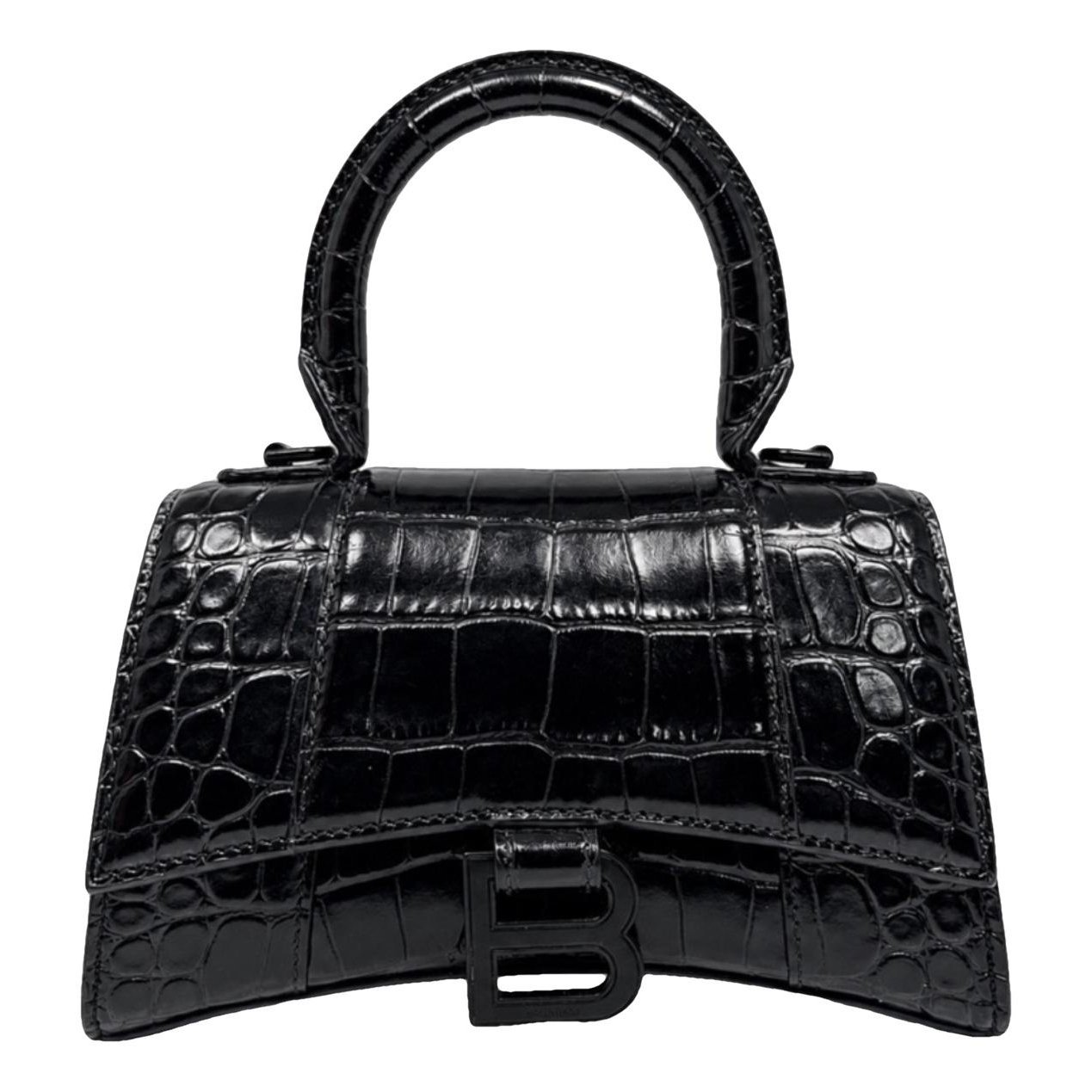 Hourglass leather handbag
