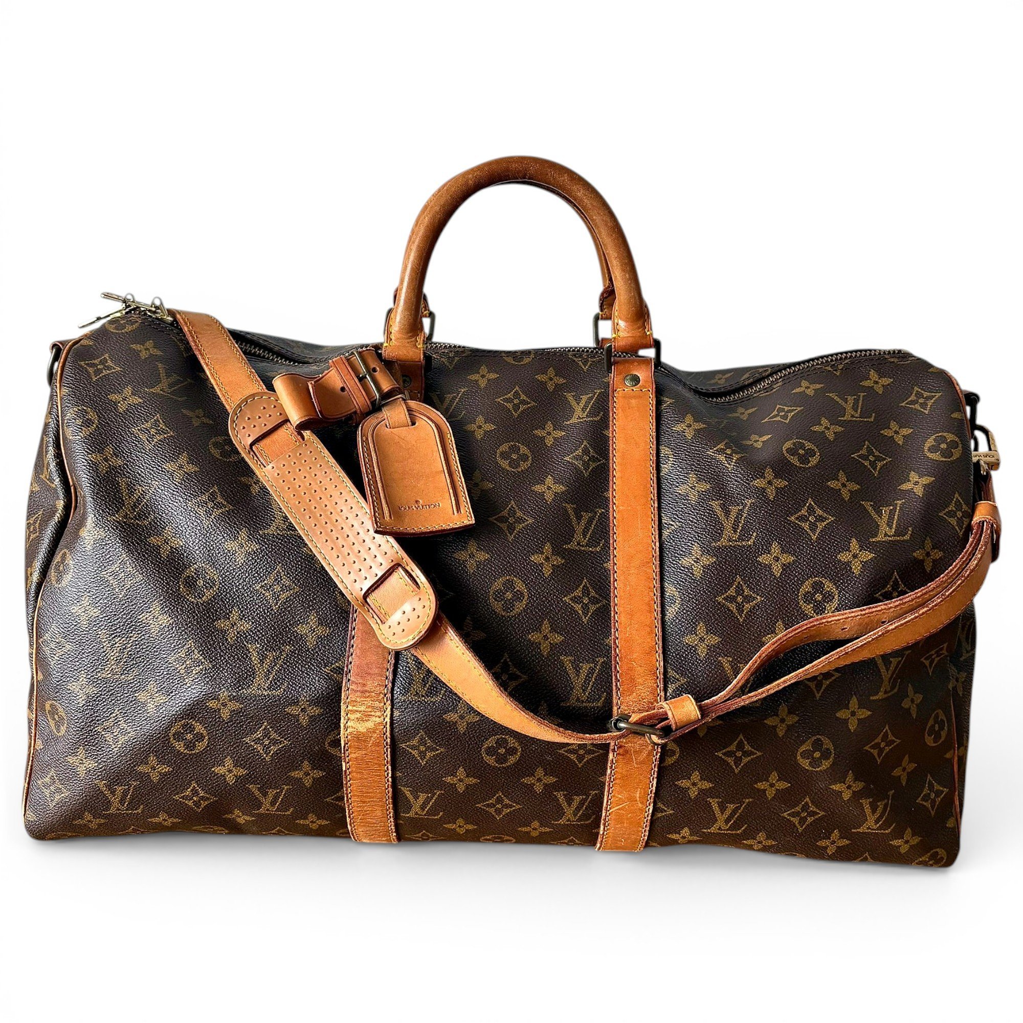 Keepall leather travel bag