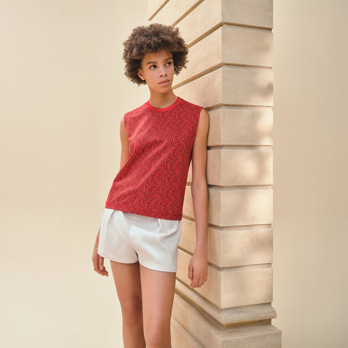 Rouge Écarlate "Naoussa Chaine" Sleeveless Maxi T-shirt