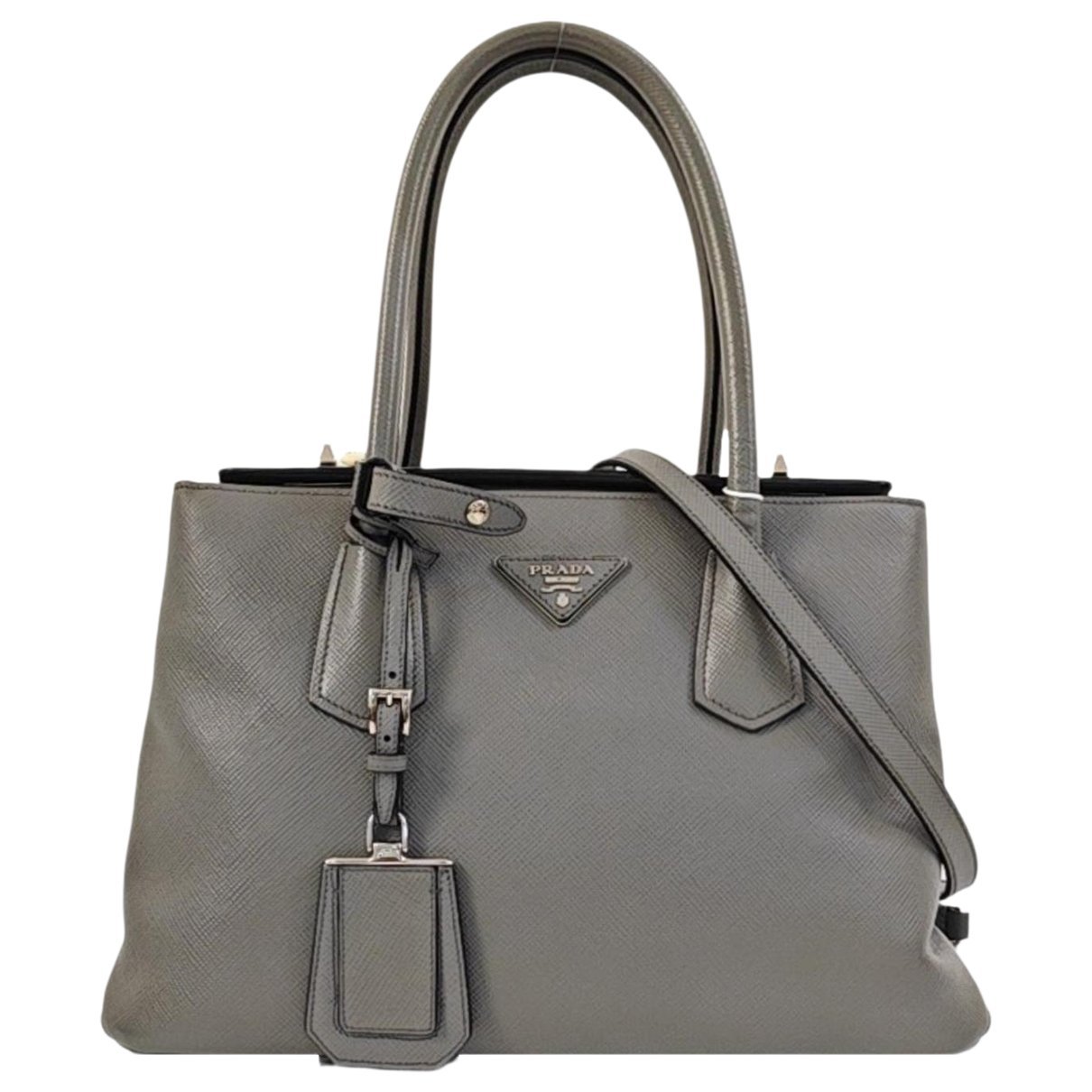 Double leather handbag