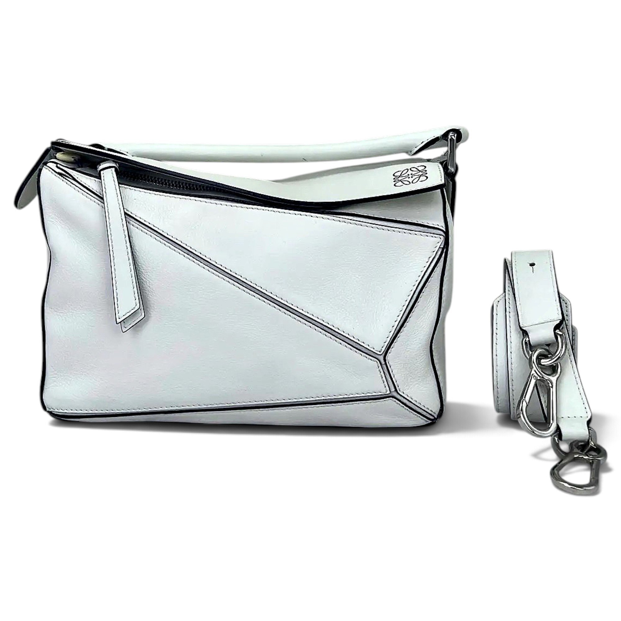 Puzzle leather handbag