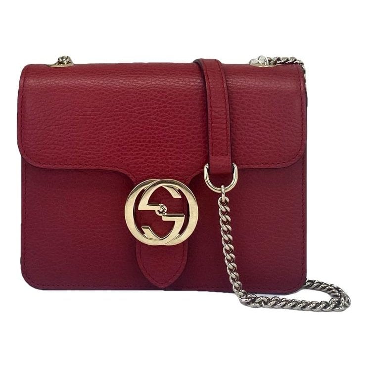 Interlocking leather handbag