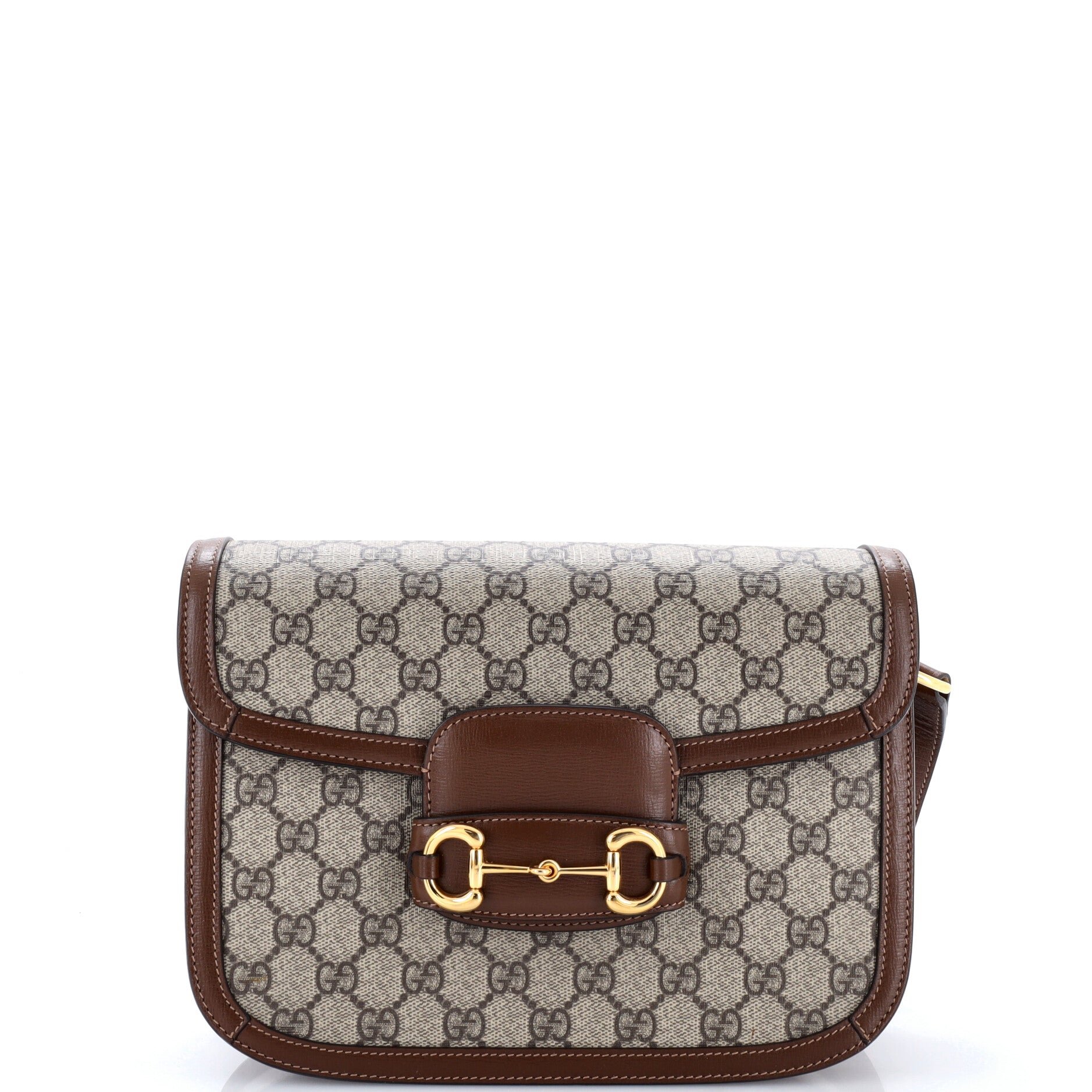 Horsebit 1955 Shoulder Bag GG Coated Canvas with Leather Small