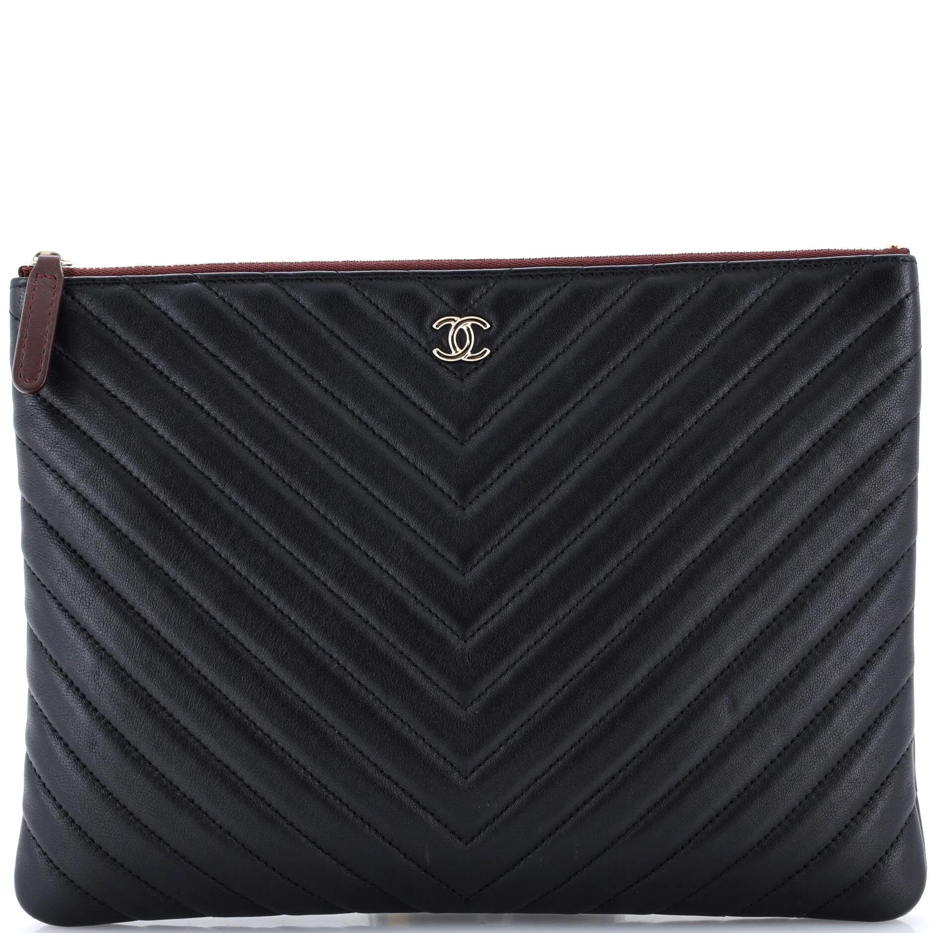 Leather clutch bag