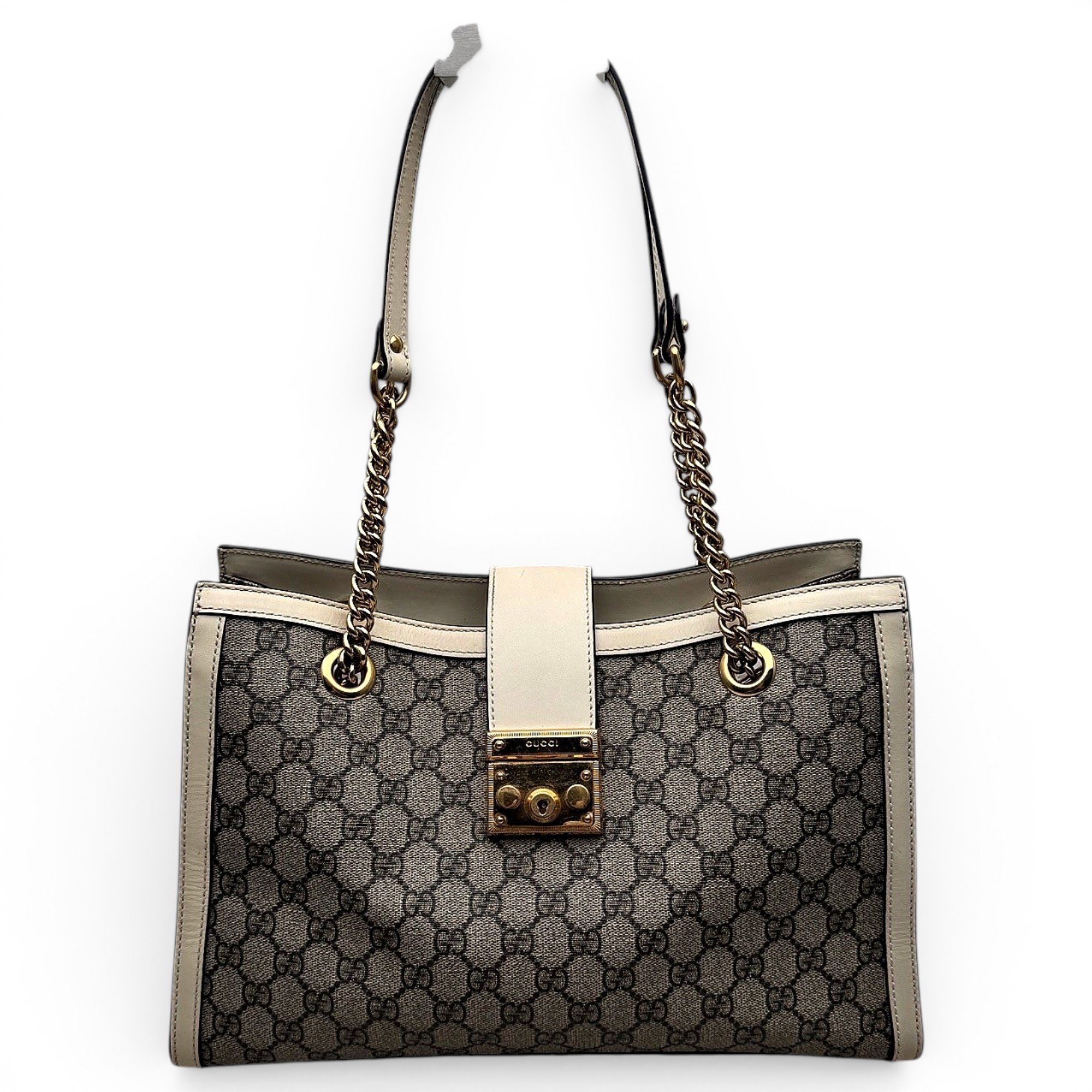 Padlock leather handbag