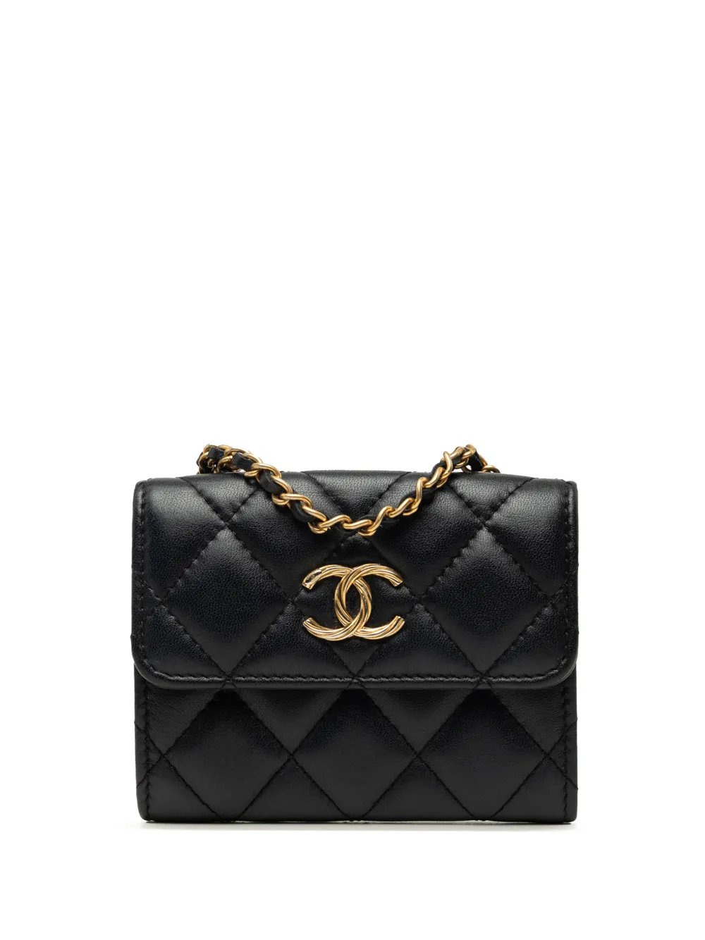 2021 CC Quilted Lambskin Card Holder On Chain crossbody bag