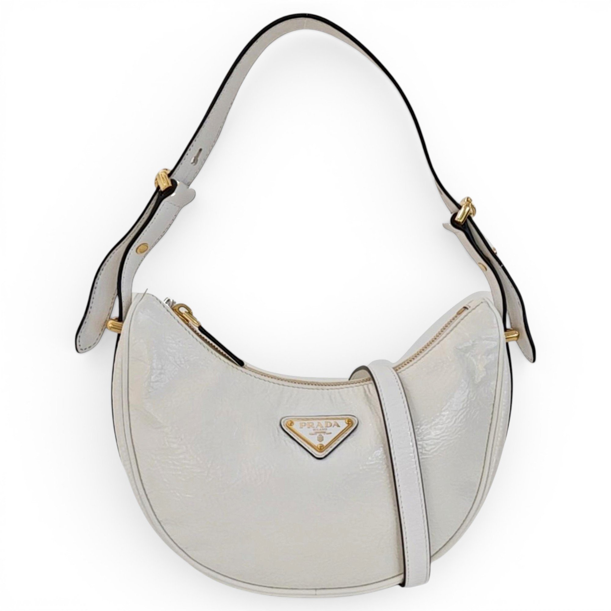 Arqué patent leather handbag
