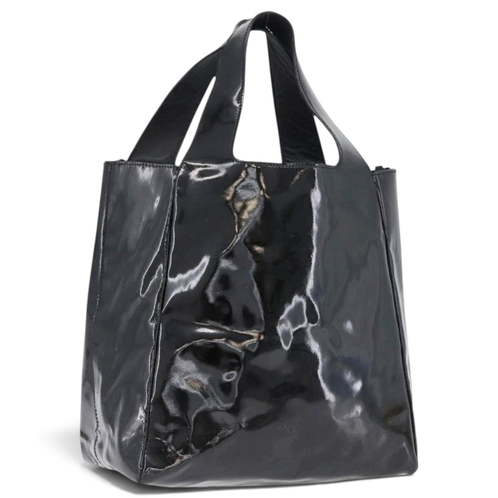 Patent leather handbag