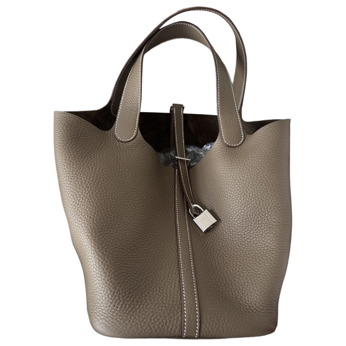 Picotin leather tote