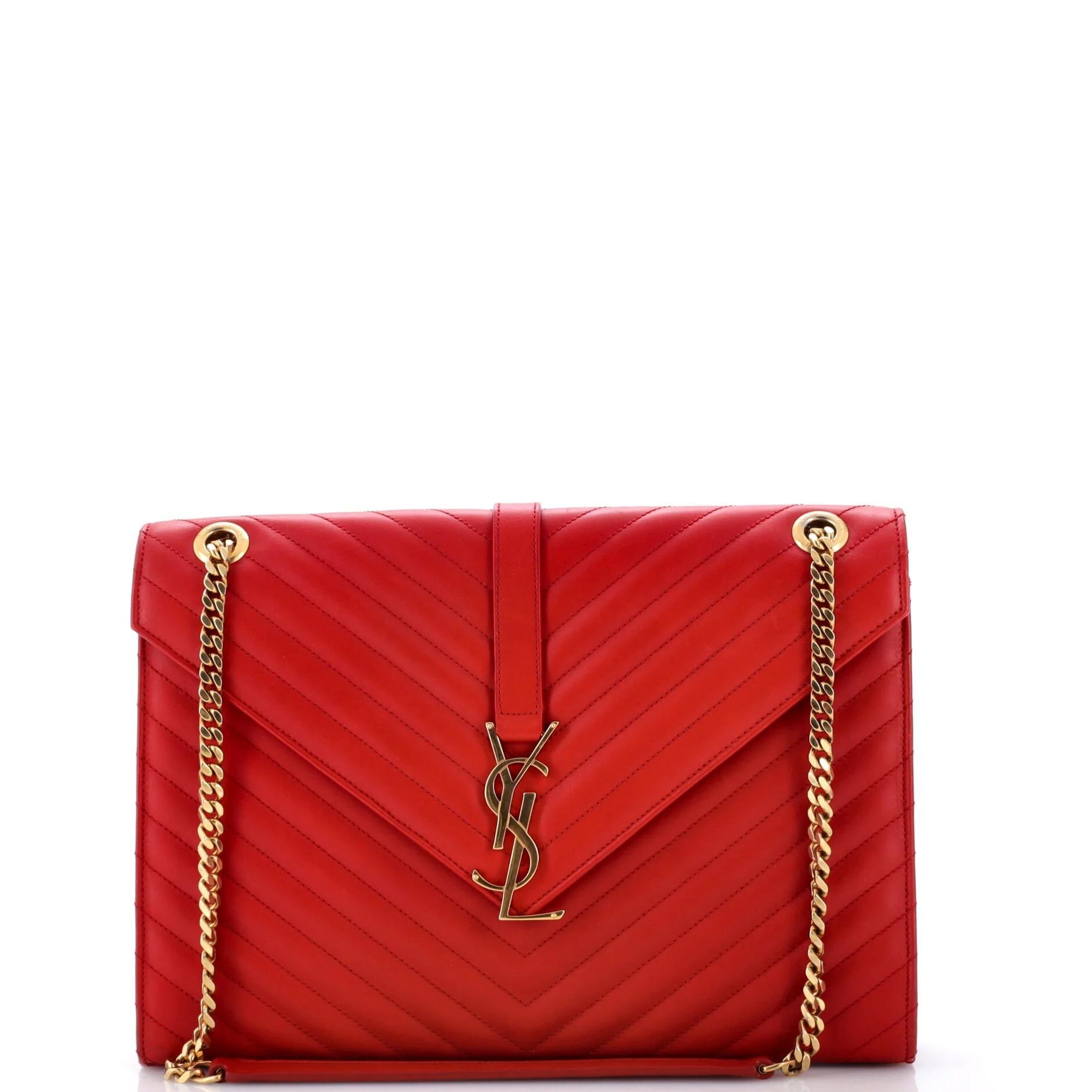 Envelope leather handbag