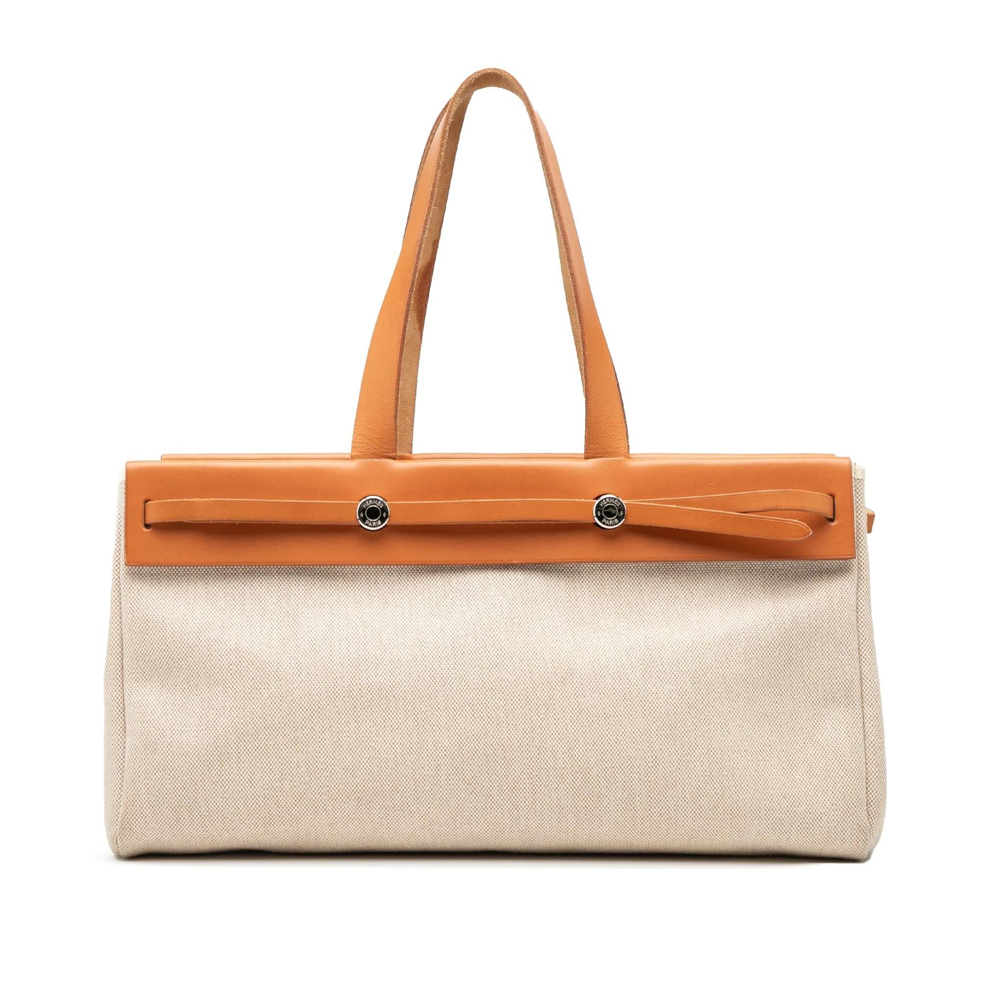 Hermes Herbag Handbag Toile H Canvas