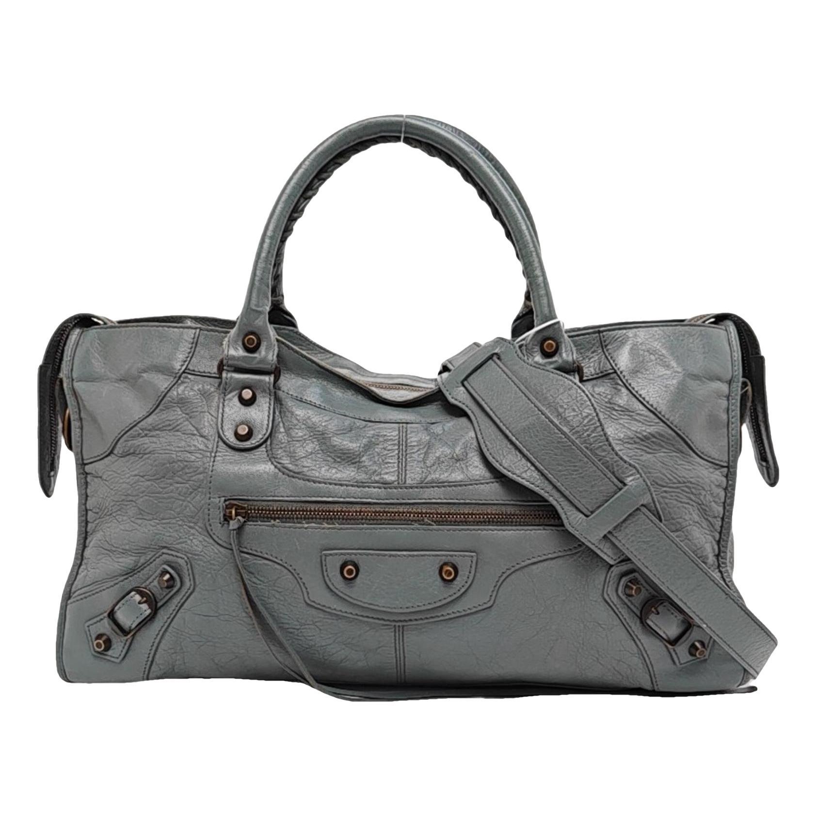 City leather handbag