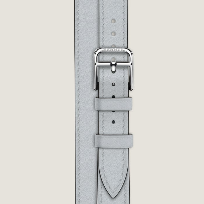 Bleu Glacier Band Apple Watch Hermès Double Tour 42 MM Attelage