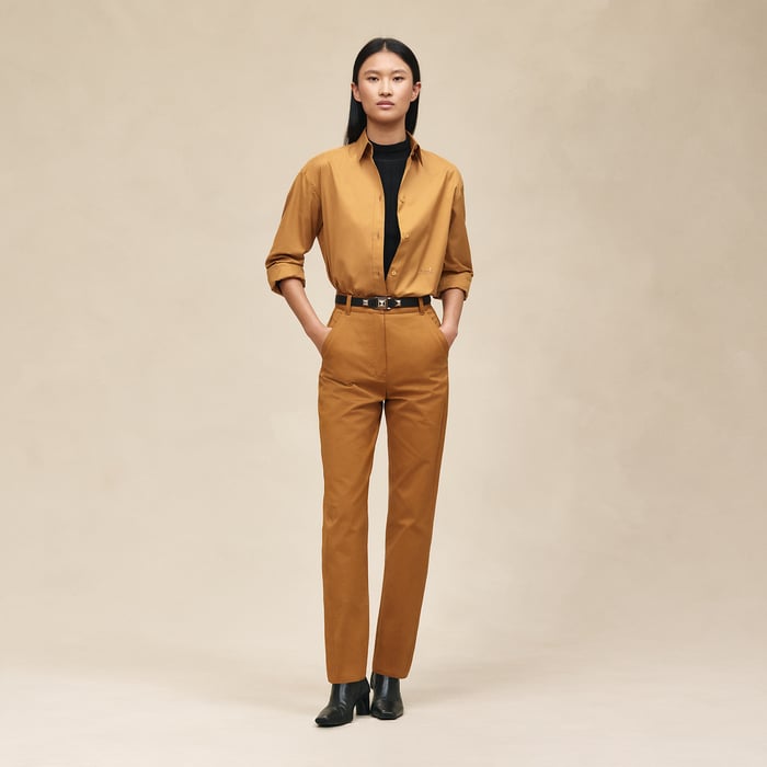 Marron Ocre High-waisted Pants