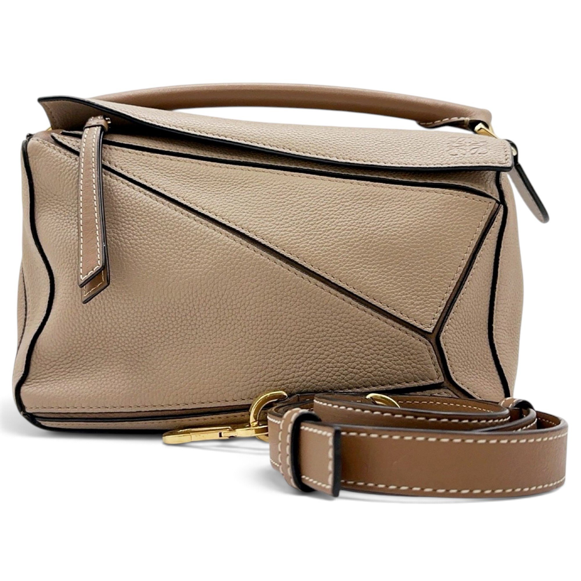 Puzzle leather handbag