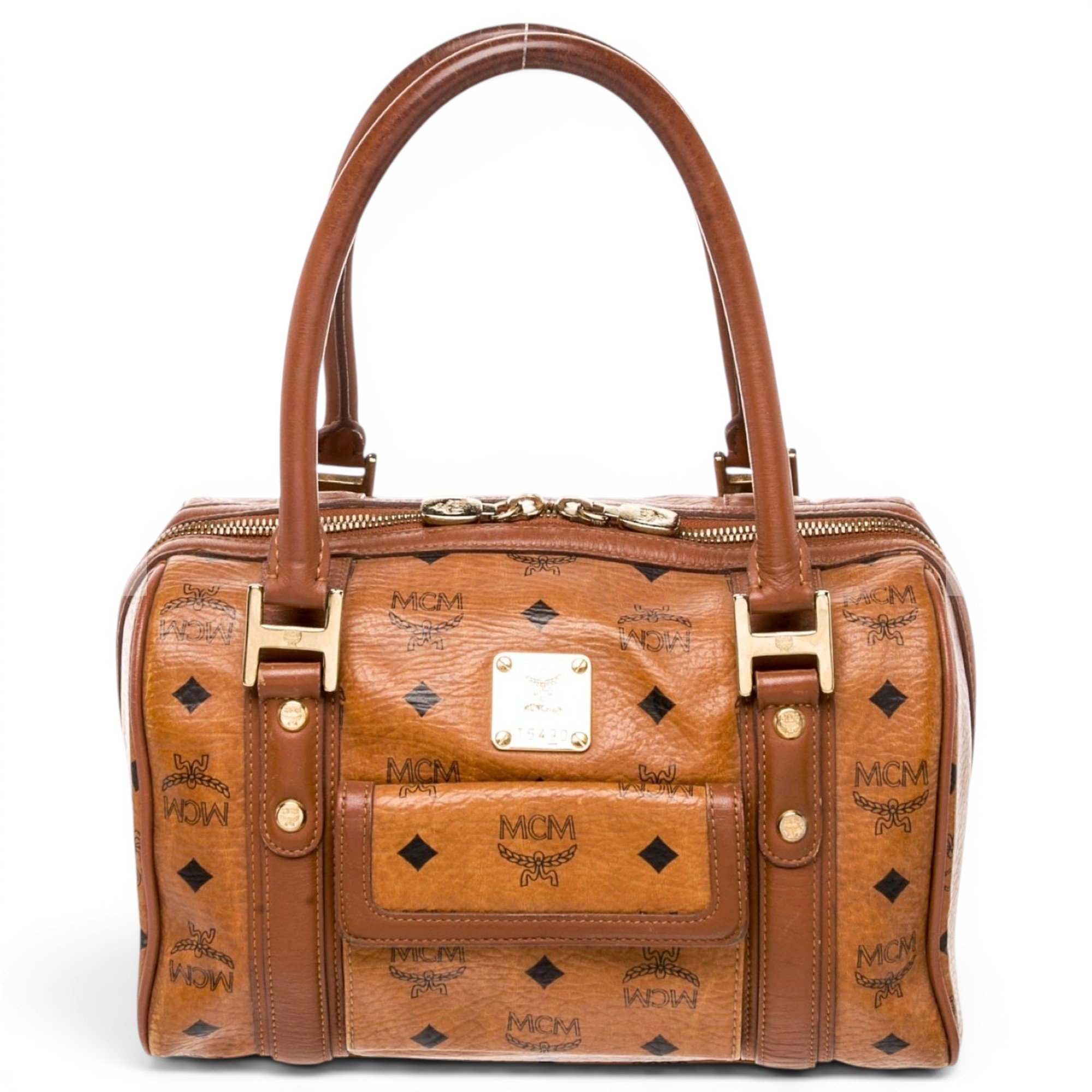 Boston leather bowling bag