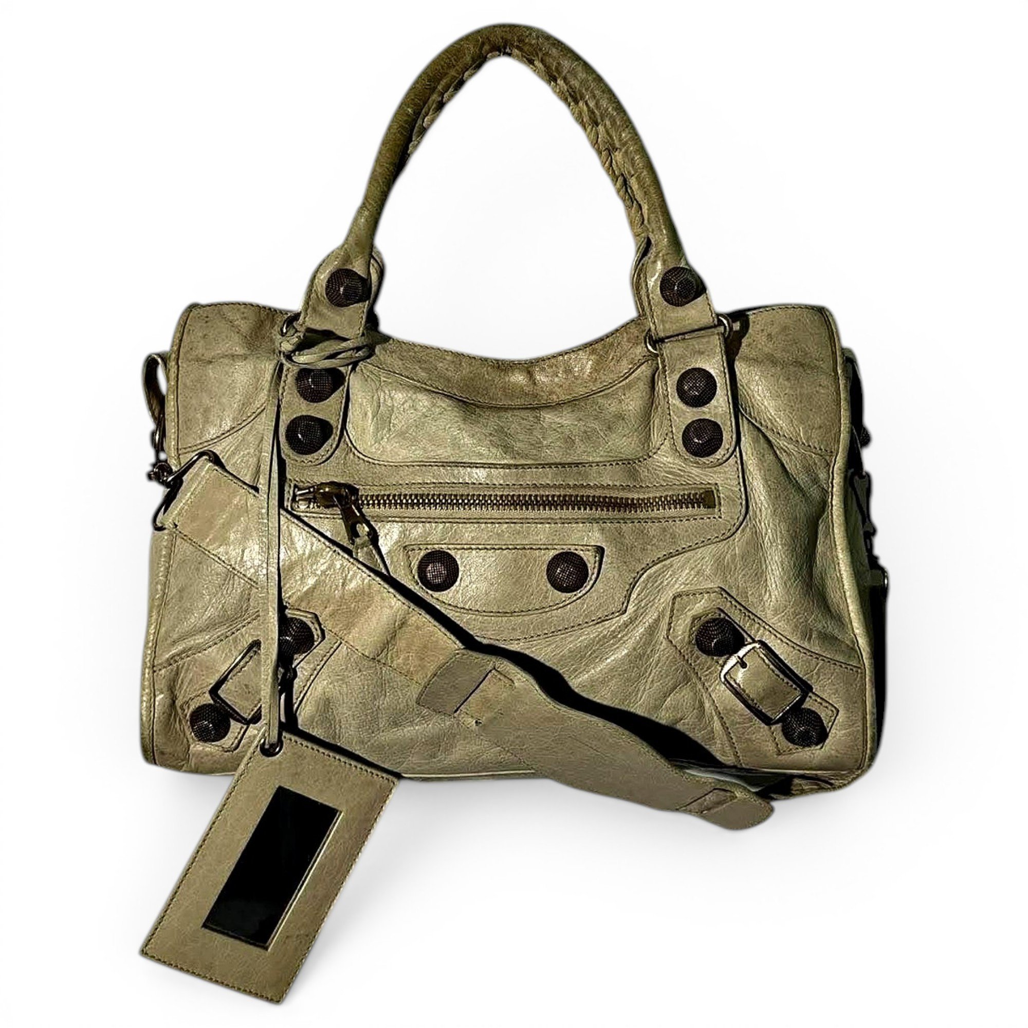 City leather handbag