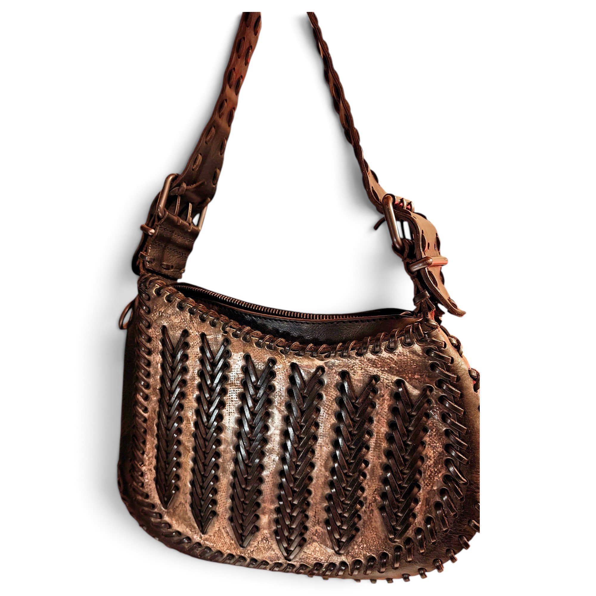 Oyster leather handbag