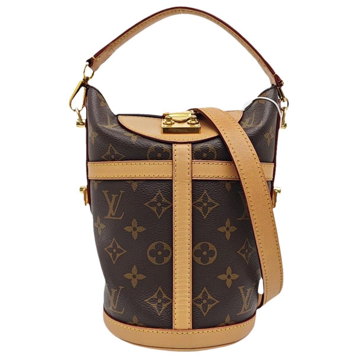 Duffle leather handbag