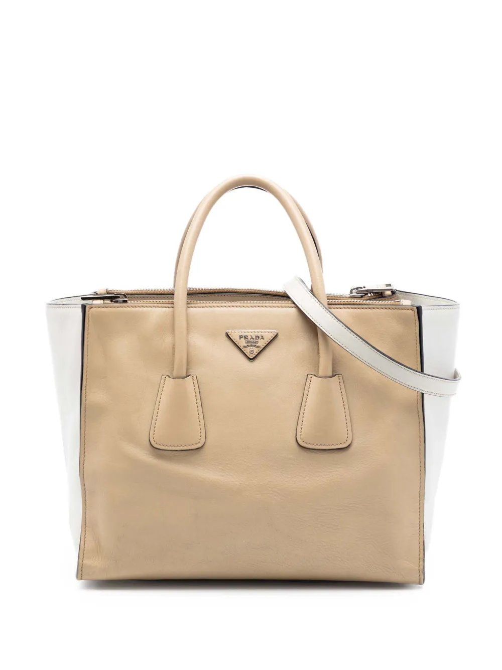 2000-2026 Bicolor Glace Calf Twin Pocket Double Handle satchel
