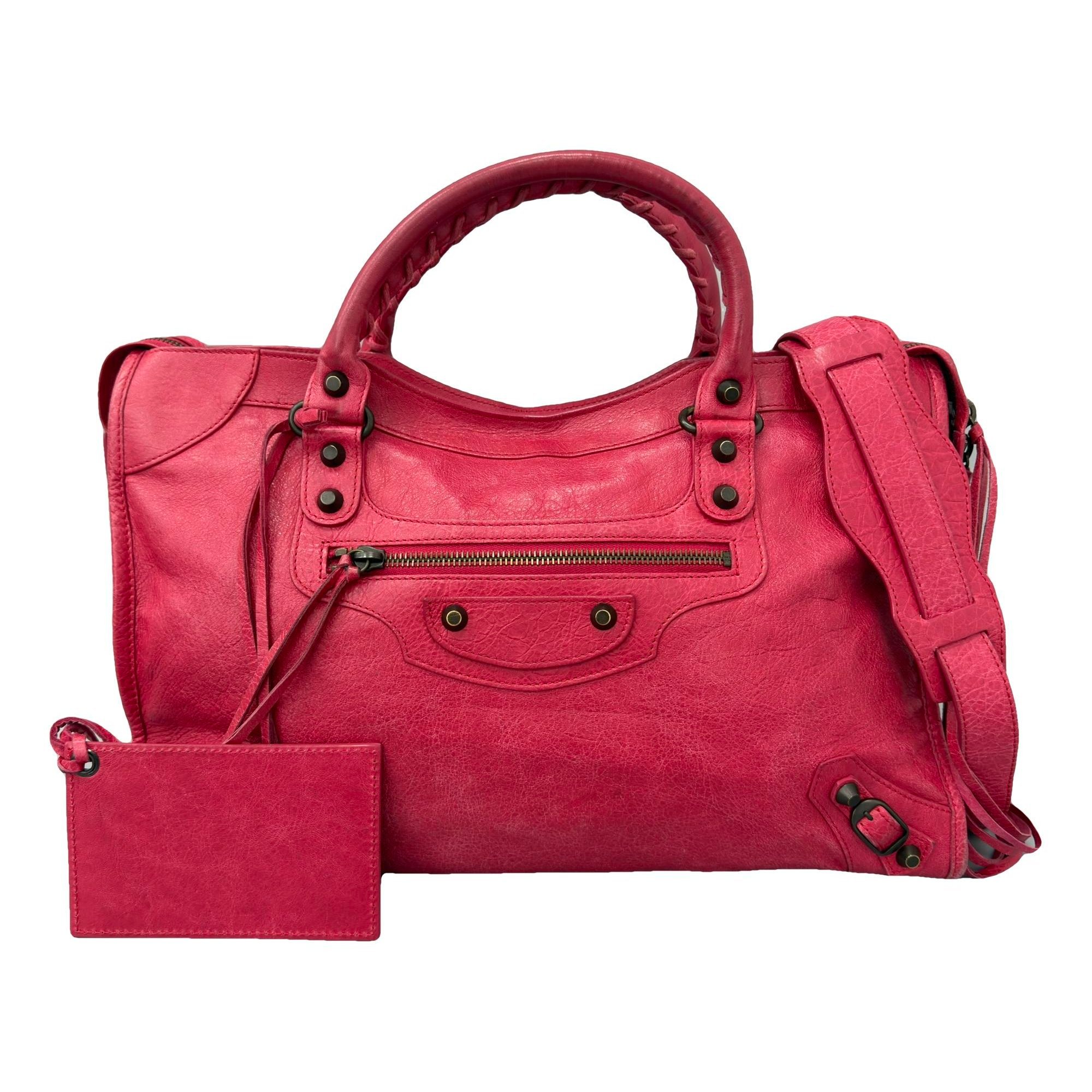 City leather handbag
