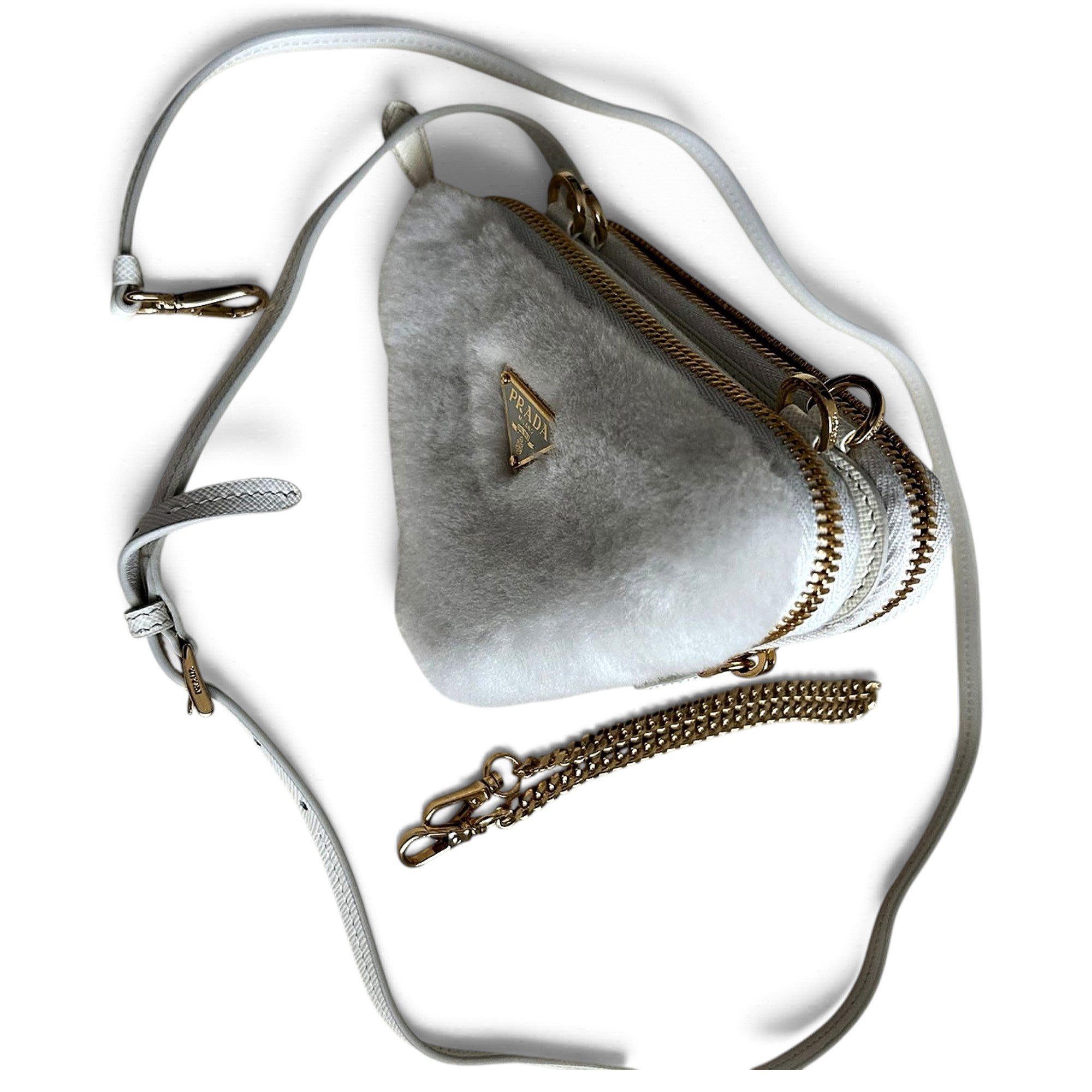 Triangle leather crossbody bag