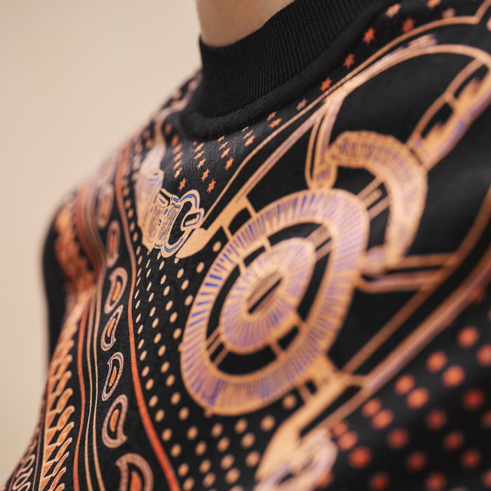 Noir "Eperon d'Or Bandana" Short-sleeve Twillaine Sweater