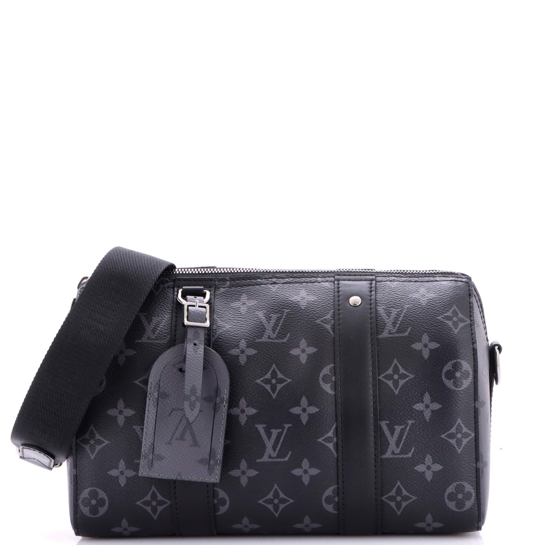 City Keepall Bag Reverse Monogram Eclipse Canvas
