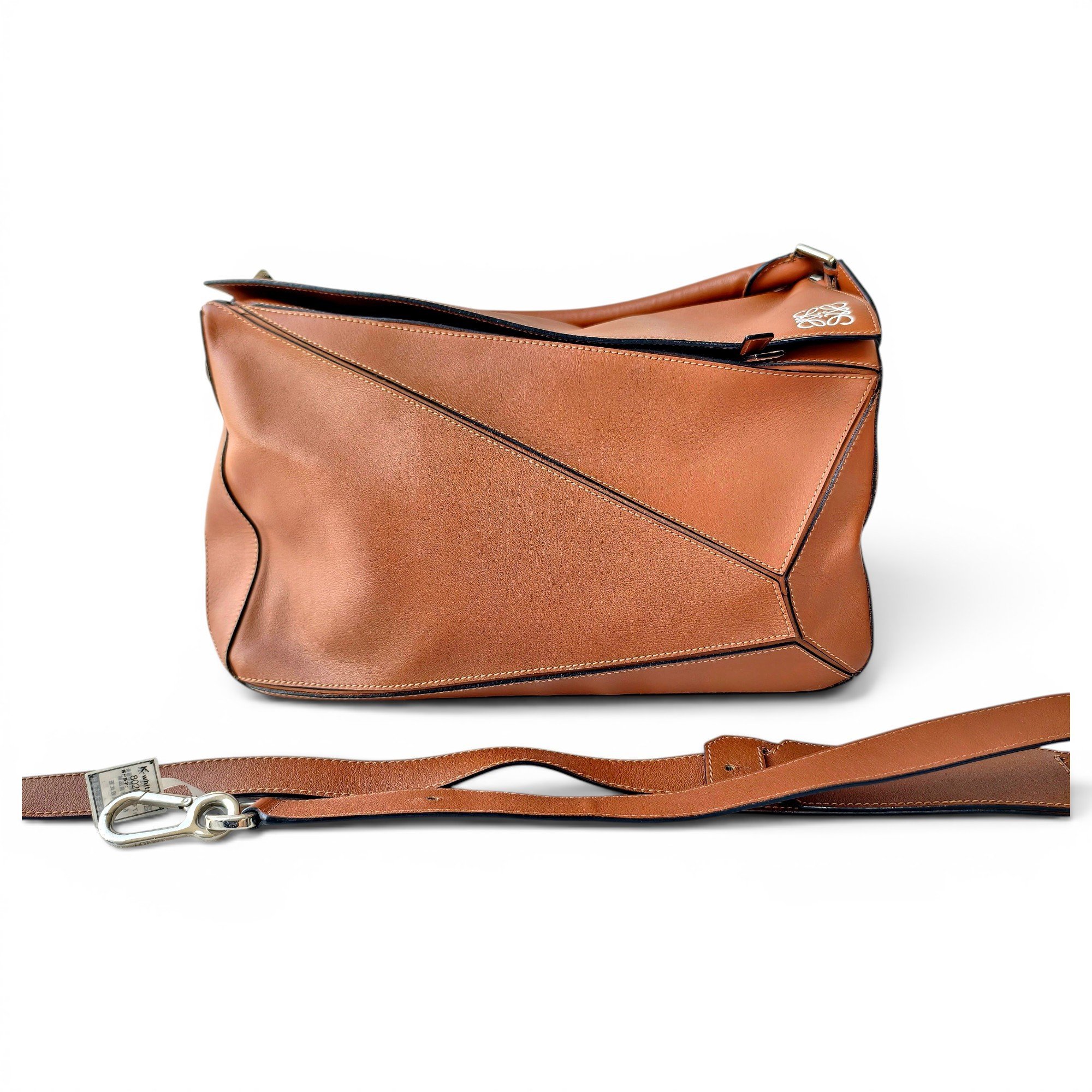 Puzzle leather handbag