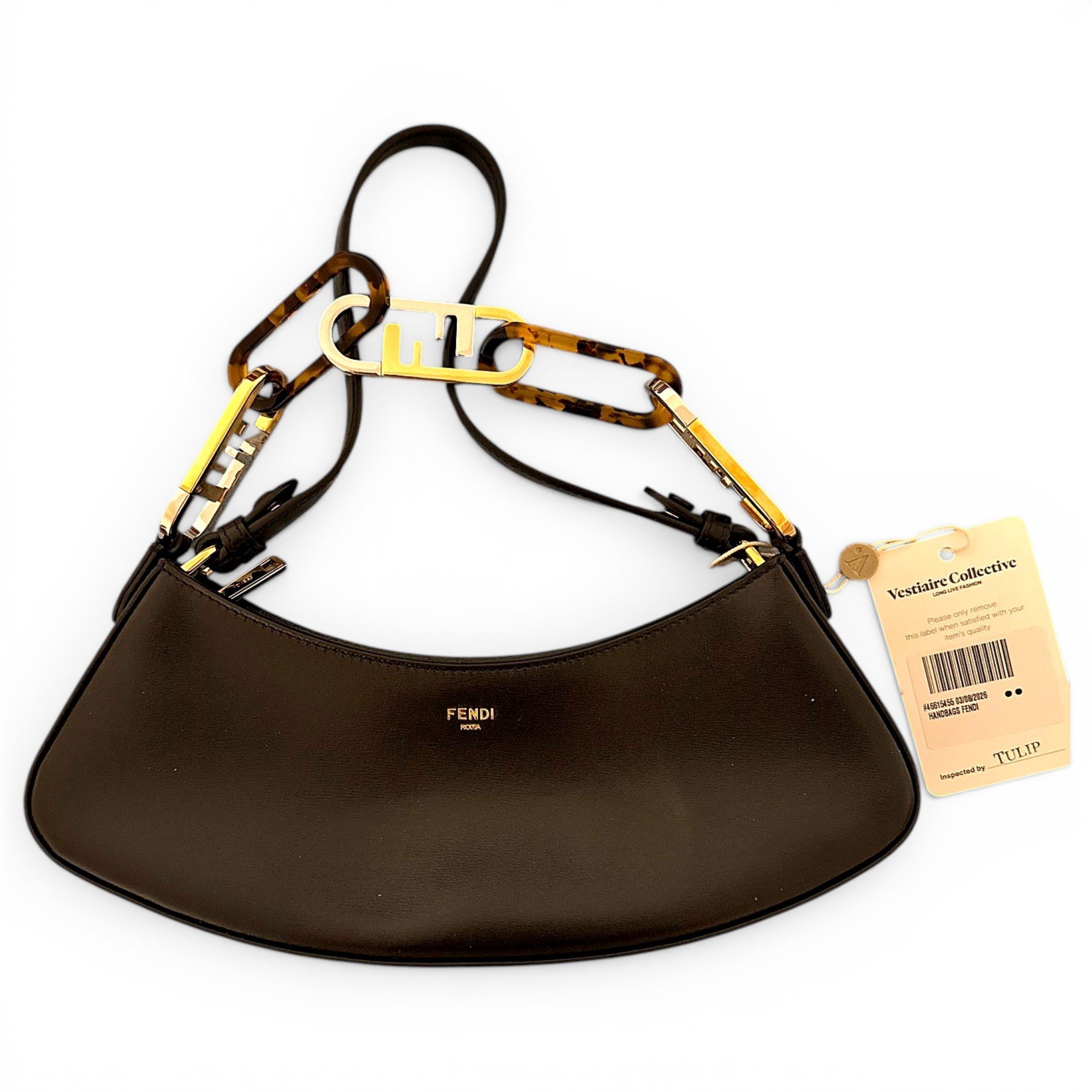 Fendigraphy leather handbag