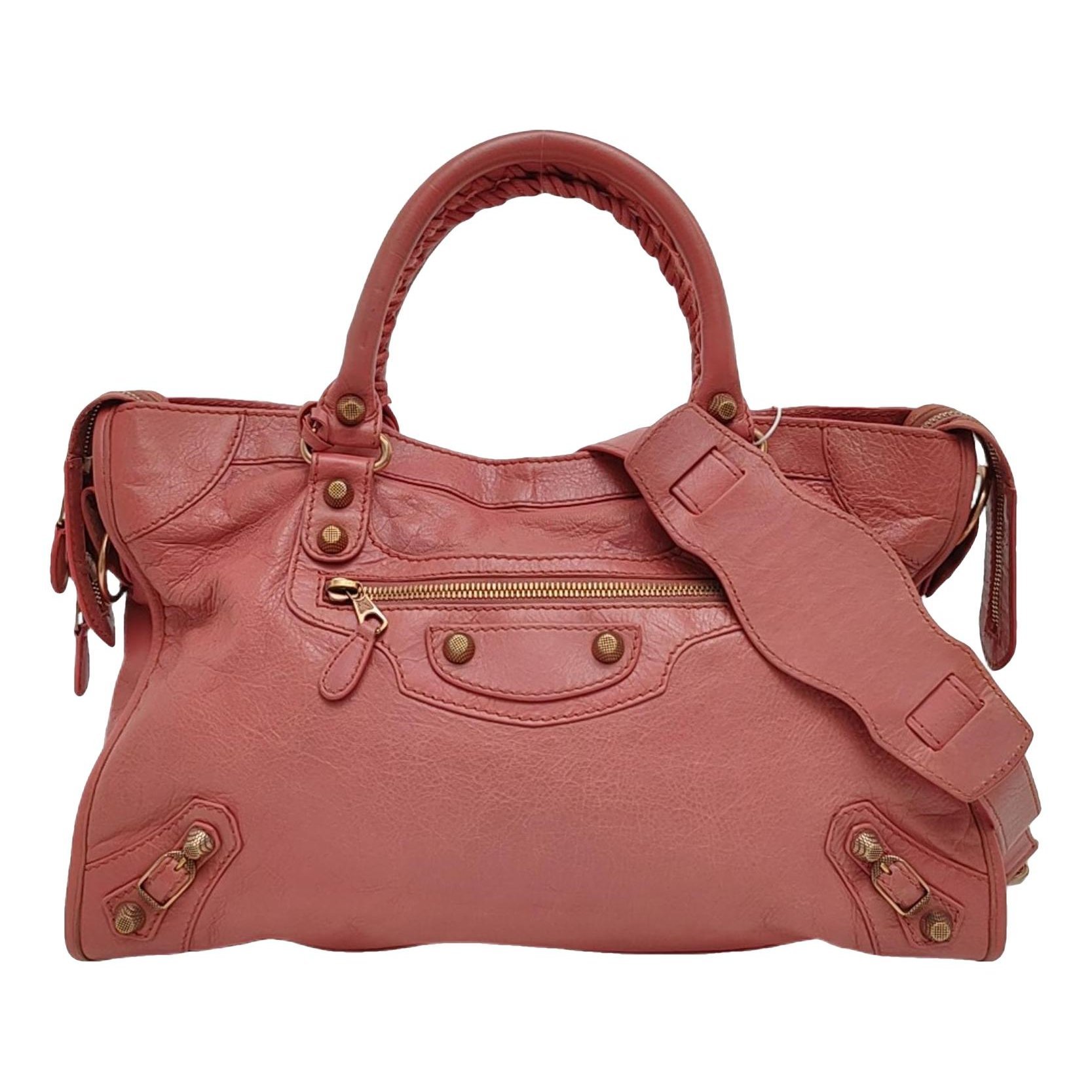 City leather handbag