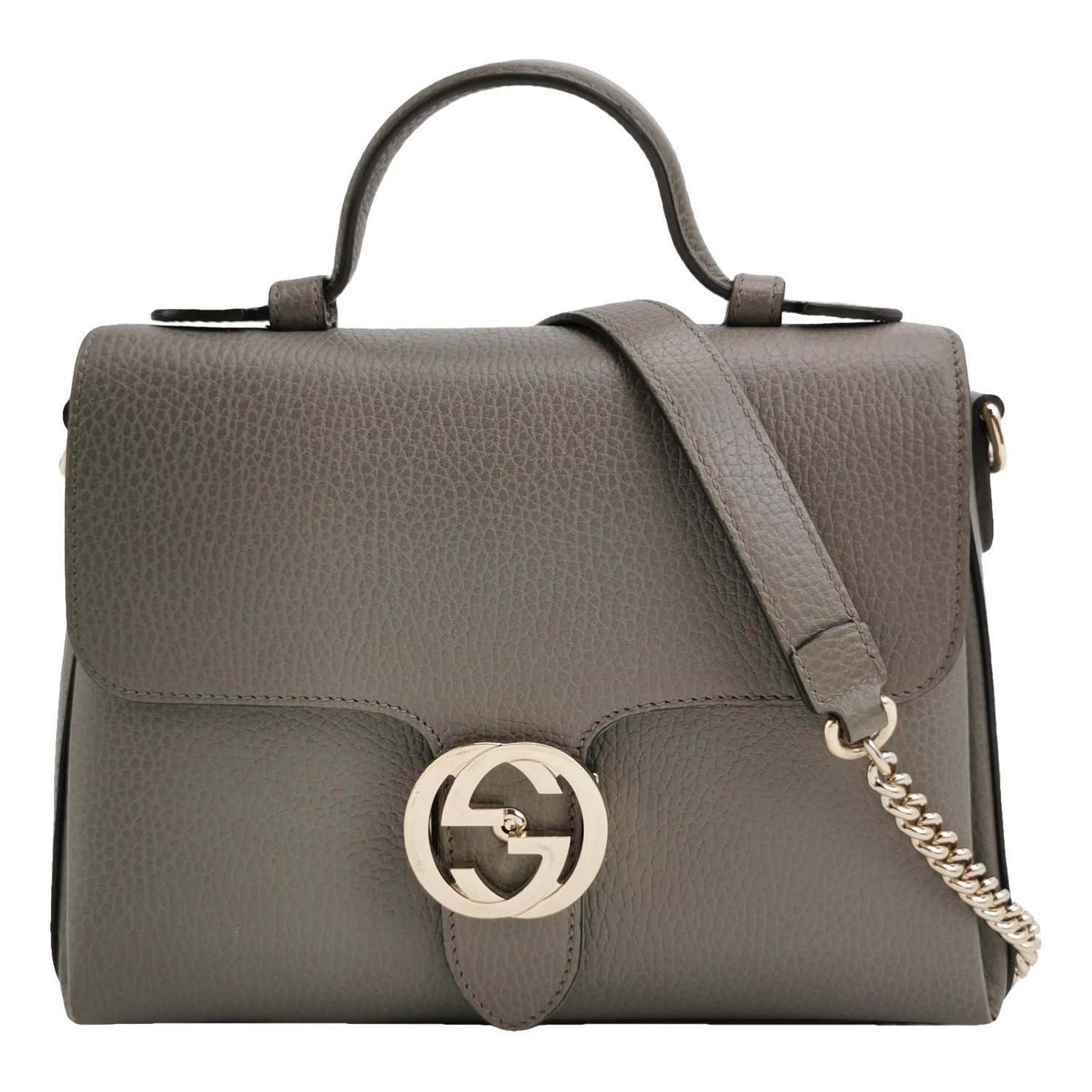 Interlocking leather handbag